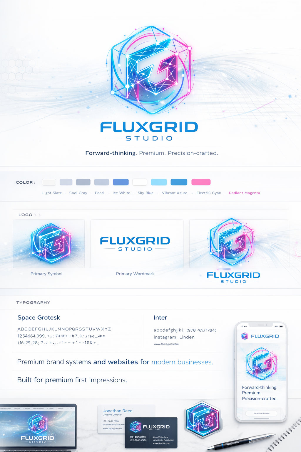 Concept Brand System — premium identity and landing page