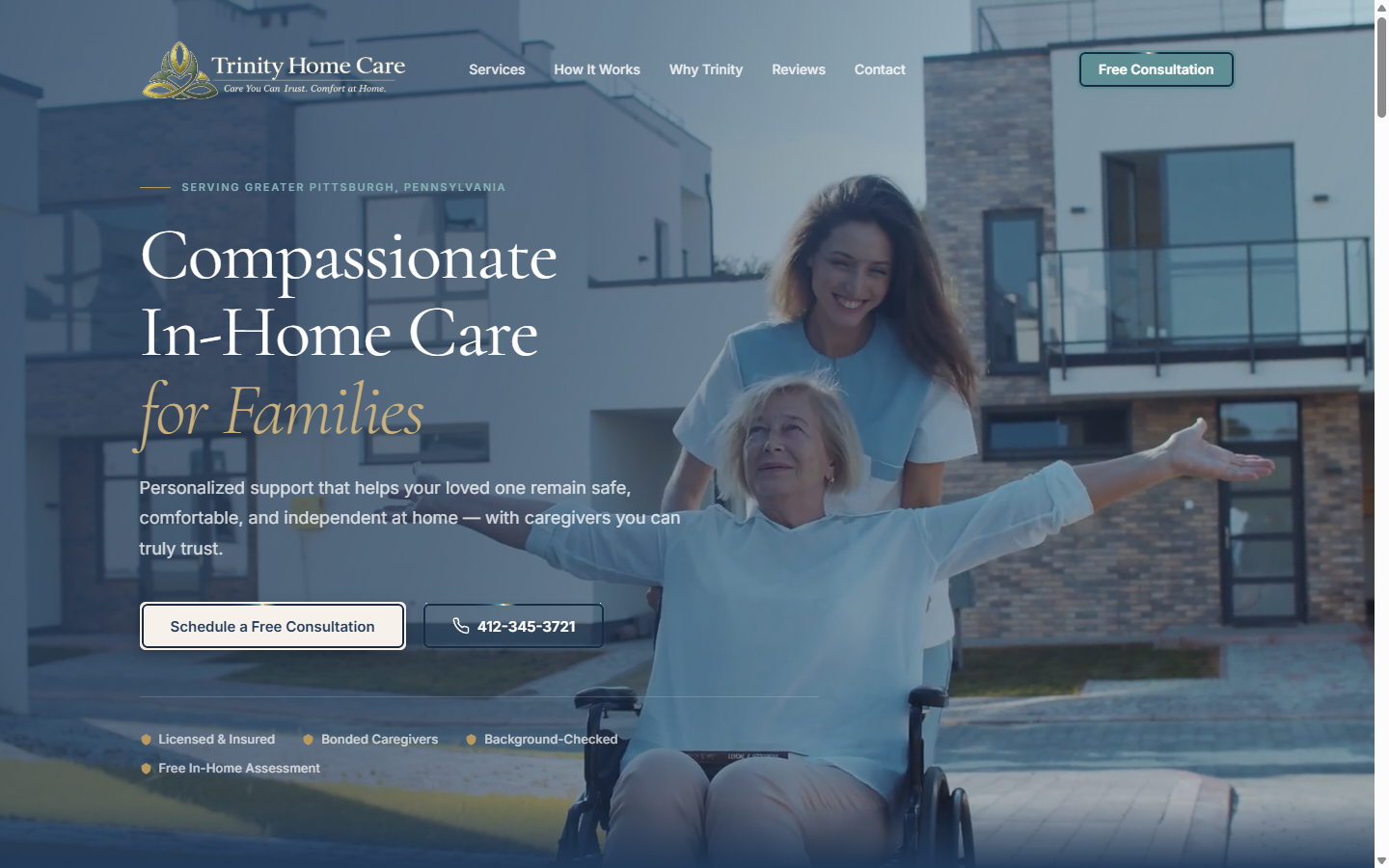 Trinity Home Care — care-centered website experience